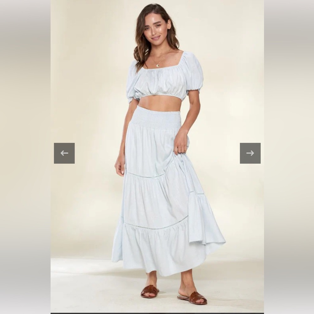 NEW Light Blue Women's Skirt Set